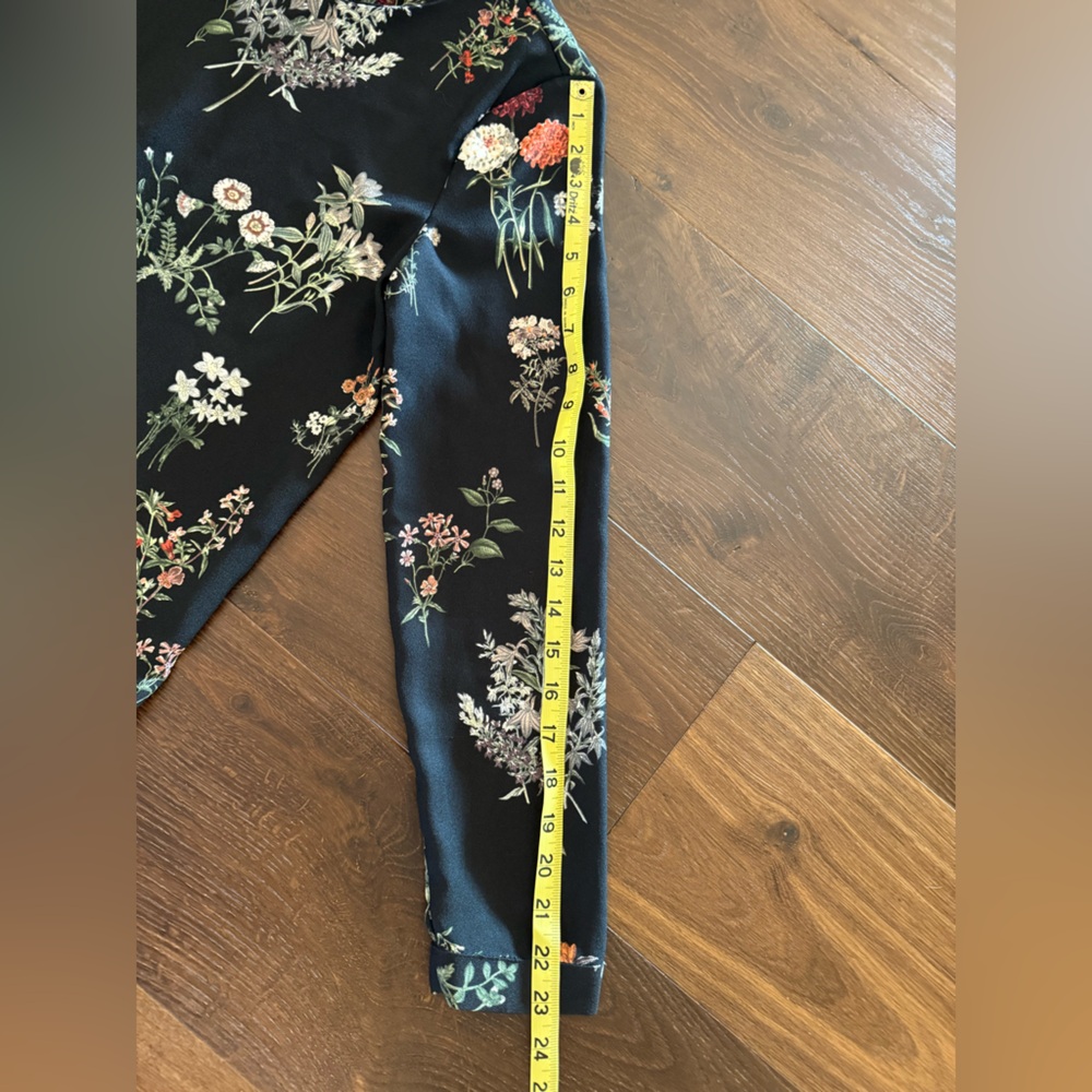 Zara Flowy Black Romper with Floral Design, Sz:S - Picture 7 of 9